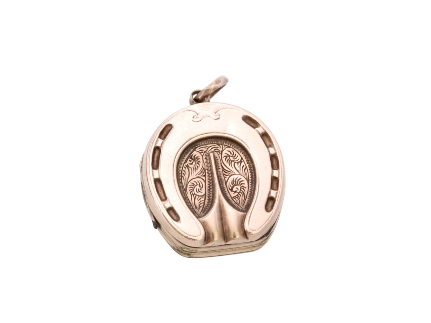 Antique 9ct Gold Horseshoe Locket | Original Jump Ring | Victorian c.1880