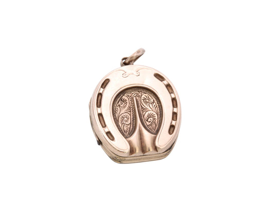 Antique 9ct Gold Horseshoe Locket | Original Jump Ring | Victorian c.1880