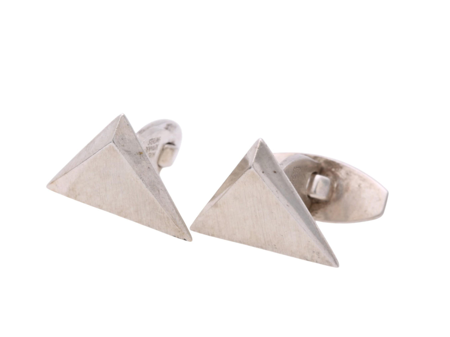 Vintage Sterling Silver Triangular Cufflinks | Danish