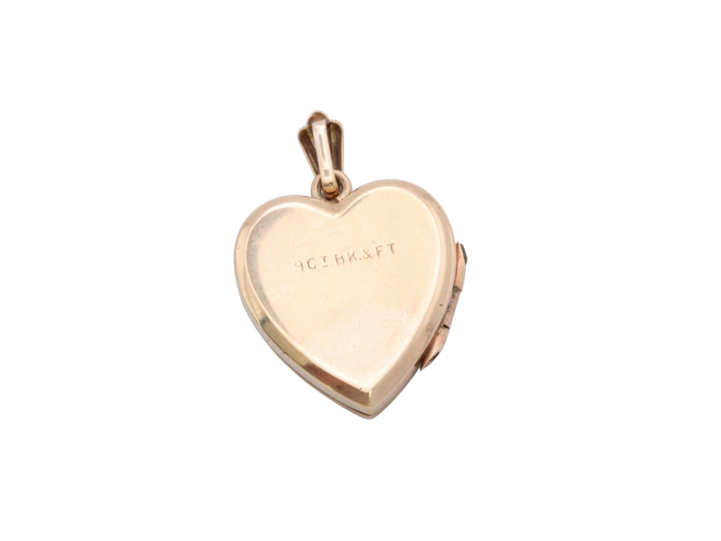 Vintage 9ct Gold Heart Locket | Starburst Design | Art Deco Styling | c.1960