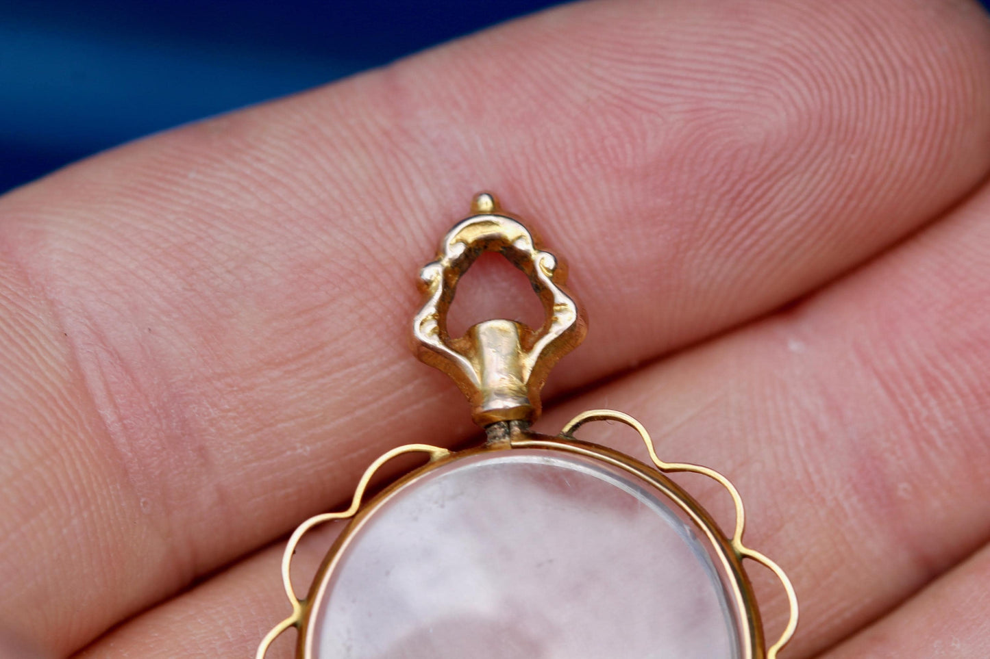 Antique 9ct Gold Glass Locket | Removable Glass| 1910