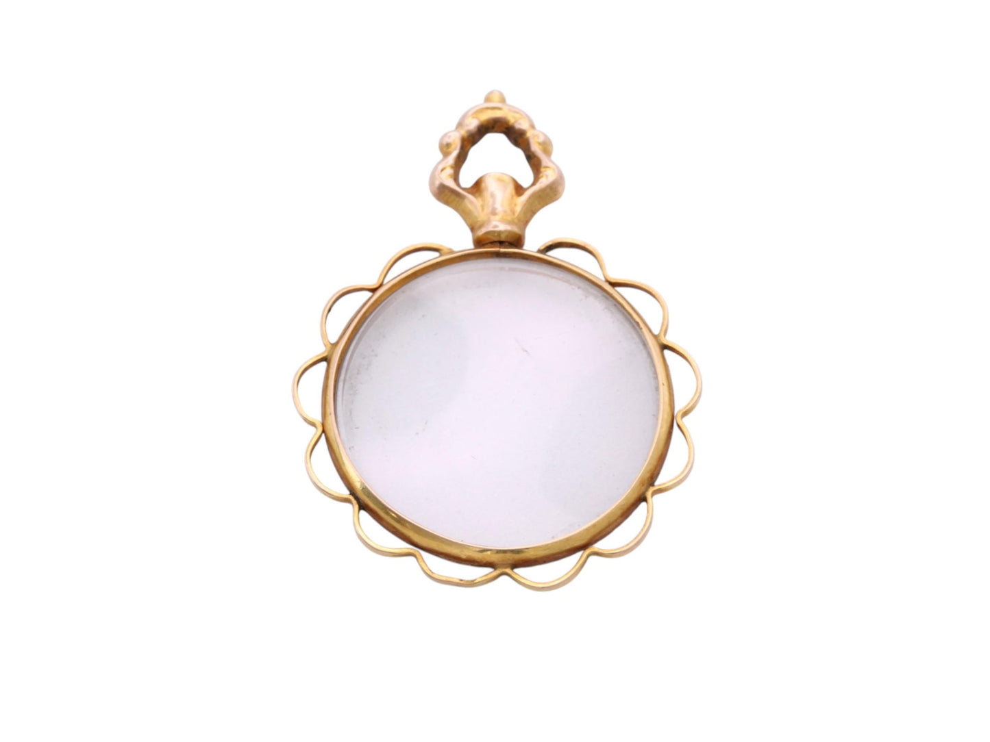 Antique 9ct Gold Glass Locket | Removable Glass| 1910