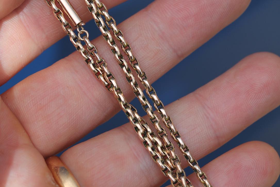 Antique 9ct Gold Cable Link Necklace | Edwardian