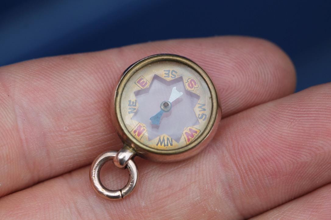 Antique 9ct Rose Gold Compass Pendant | Edwardian