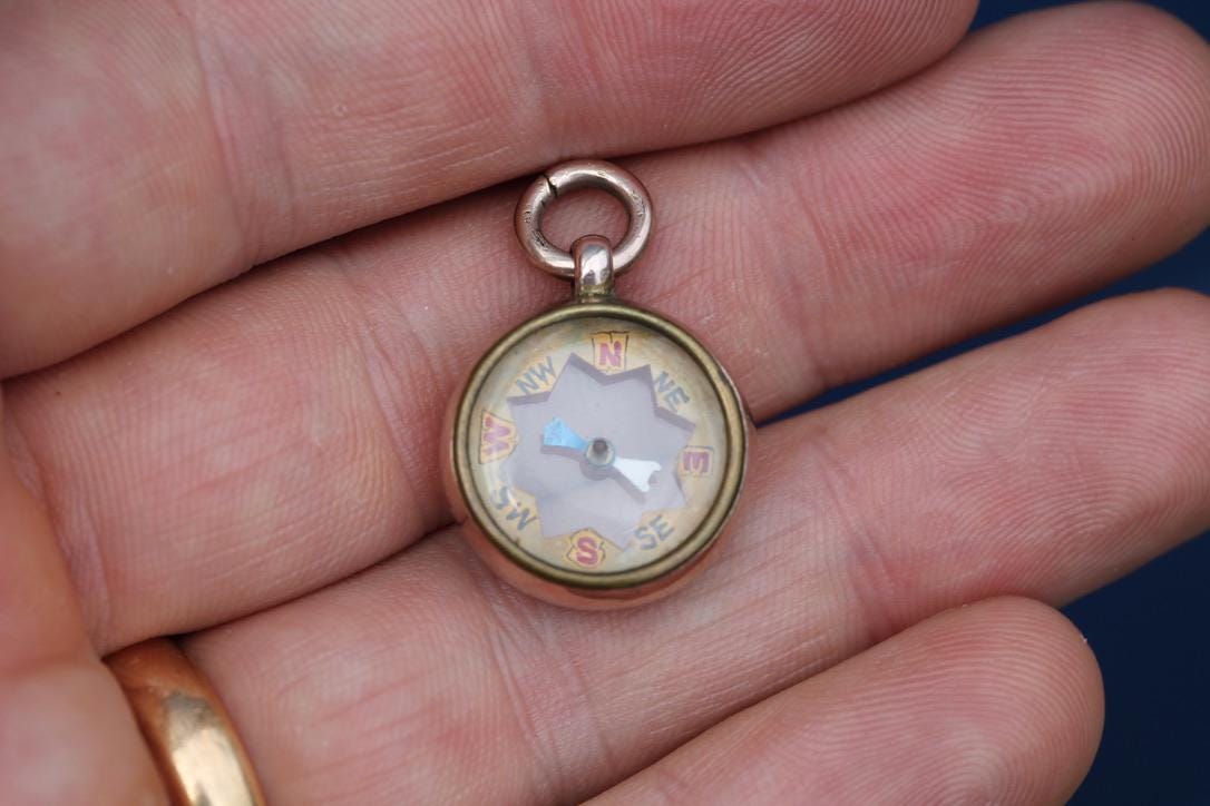 Antique 9ct Rose Gold Compass Pendant | Edwardian