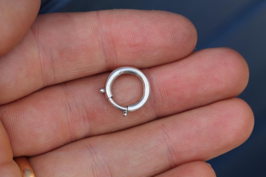 Antique Sterling Silver Bolt Clasp | Working Spring Mechanism | Victorian