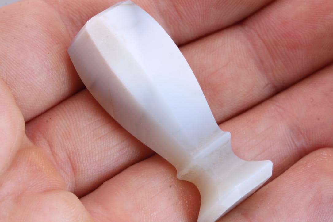 Antique Victorian Desk Seal | White Chalcedony | Blank Base