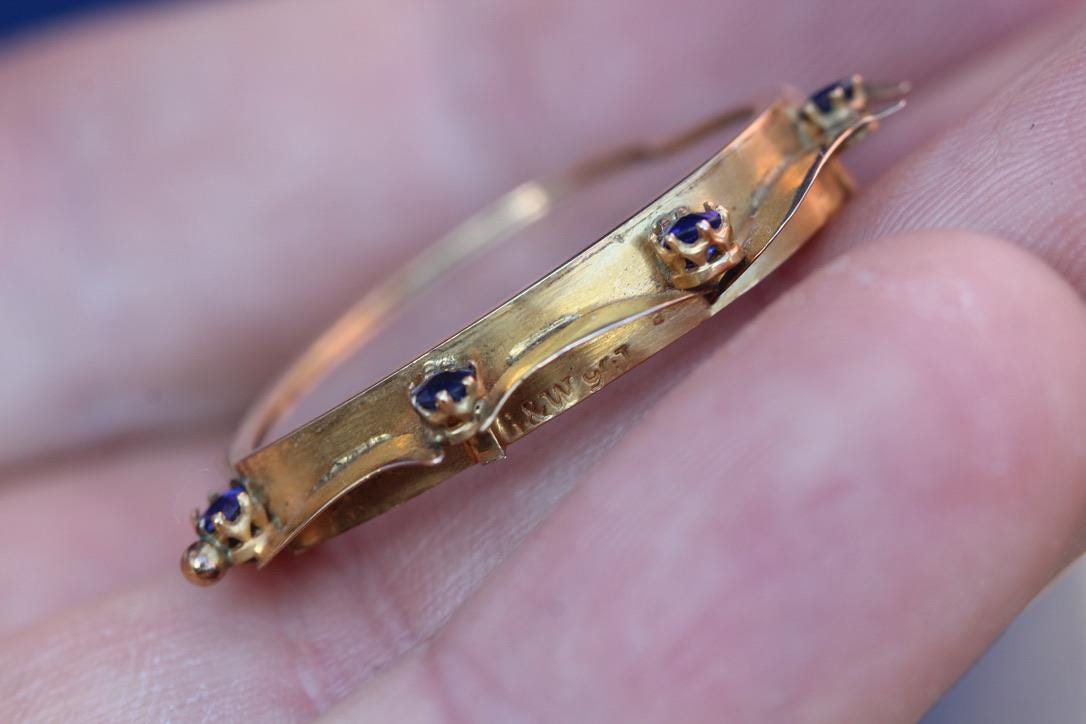 Vintage 9ct Gold Heart Pendant | Blue Paste Stones | Removable Glass Keepsake | c.1960