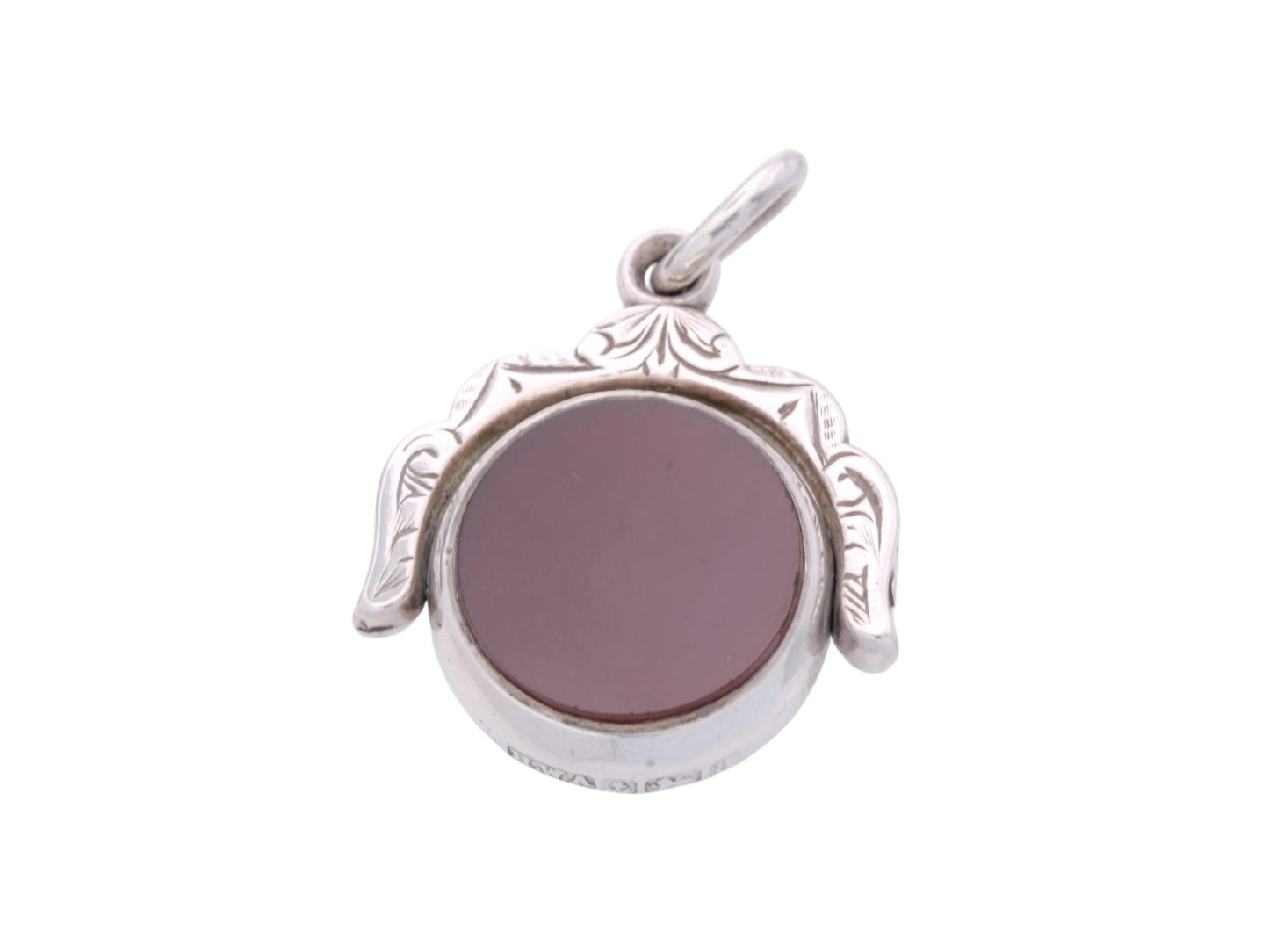 Antique Silver Spinner Pendant | Bloodstone & Carnelian | Victorian