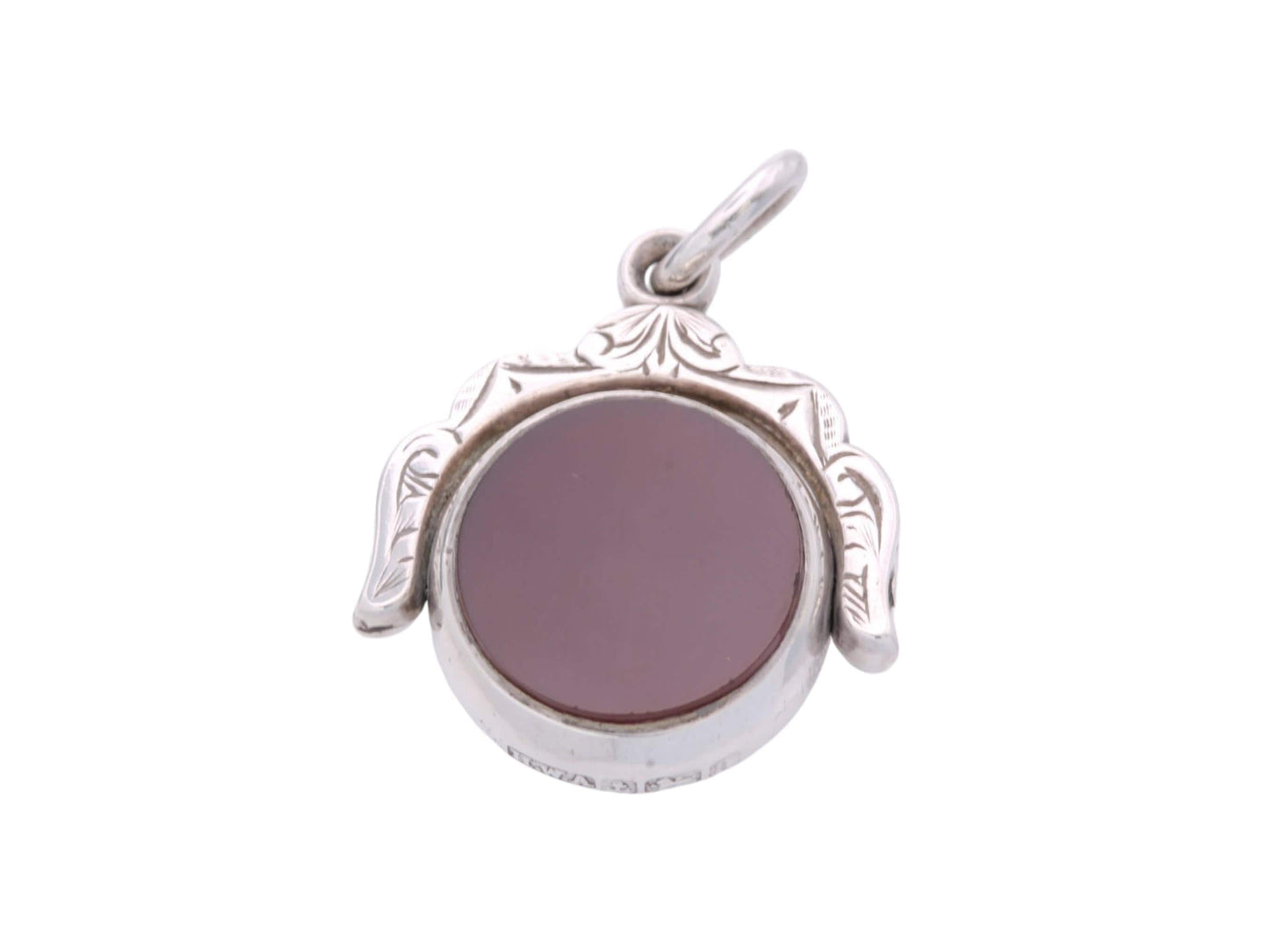 Antique Silver Spinner Pendant | Bloodstone & Carnelian | Victorian