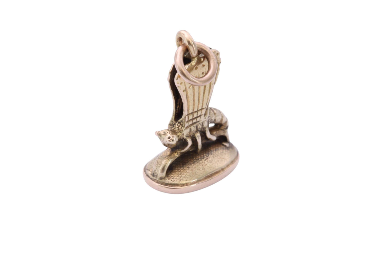 Antique Victorian 15ct Gold Pendant Citrine Intaglio | Moth & "DELUSION"