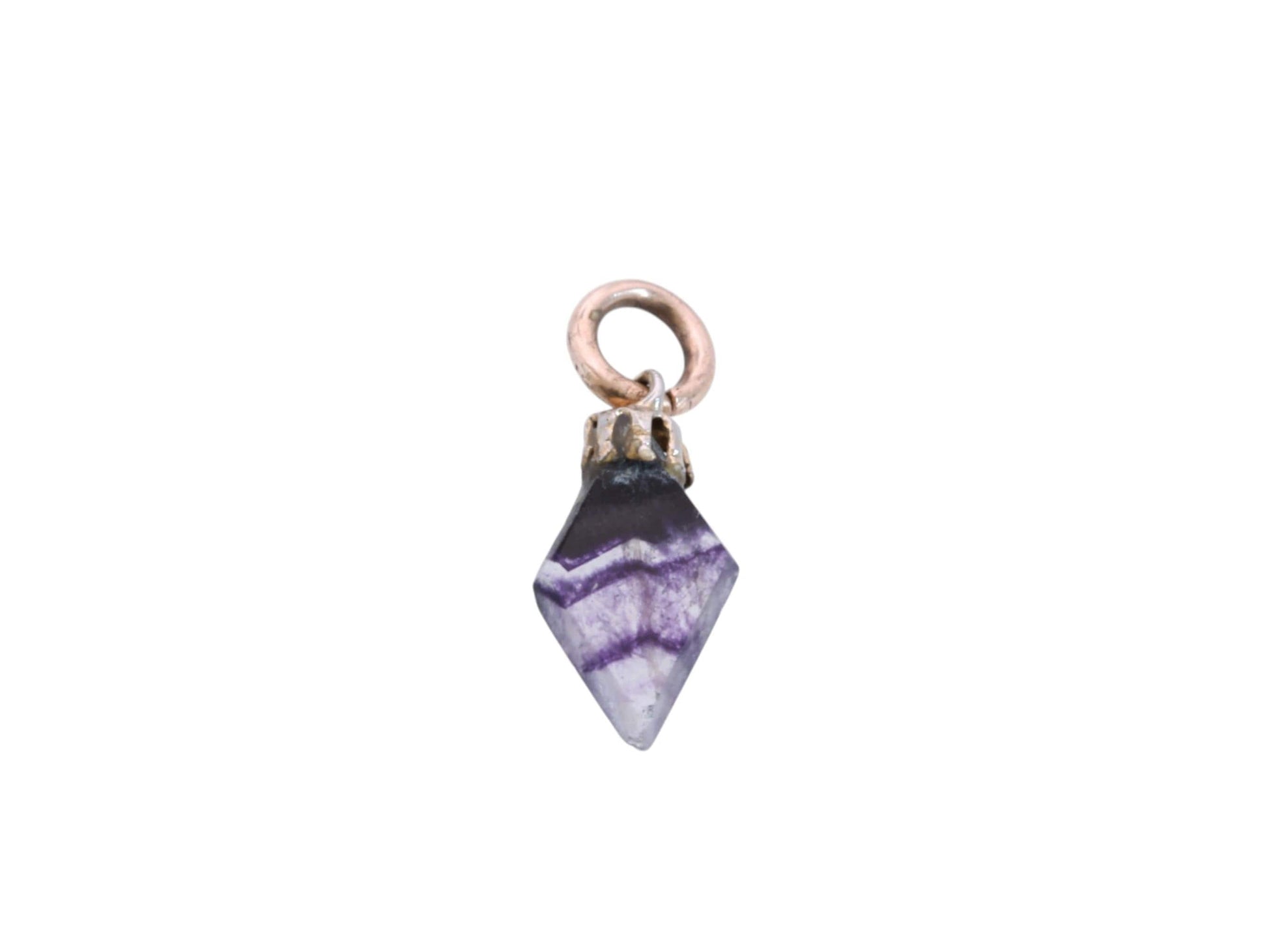 Vintage-Blue-John-Lozenge-Charm-|-Derbyshire-Fluorite-|-9ct-Gold-Jump-Ring