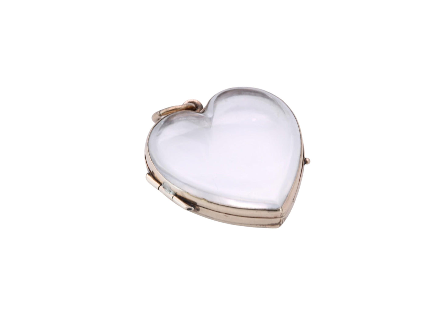 Antique 9ct Gold Heart Shaker Locket | Glass Locket | Victorian