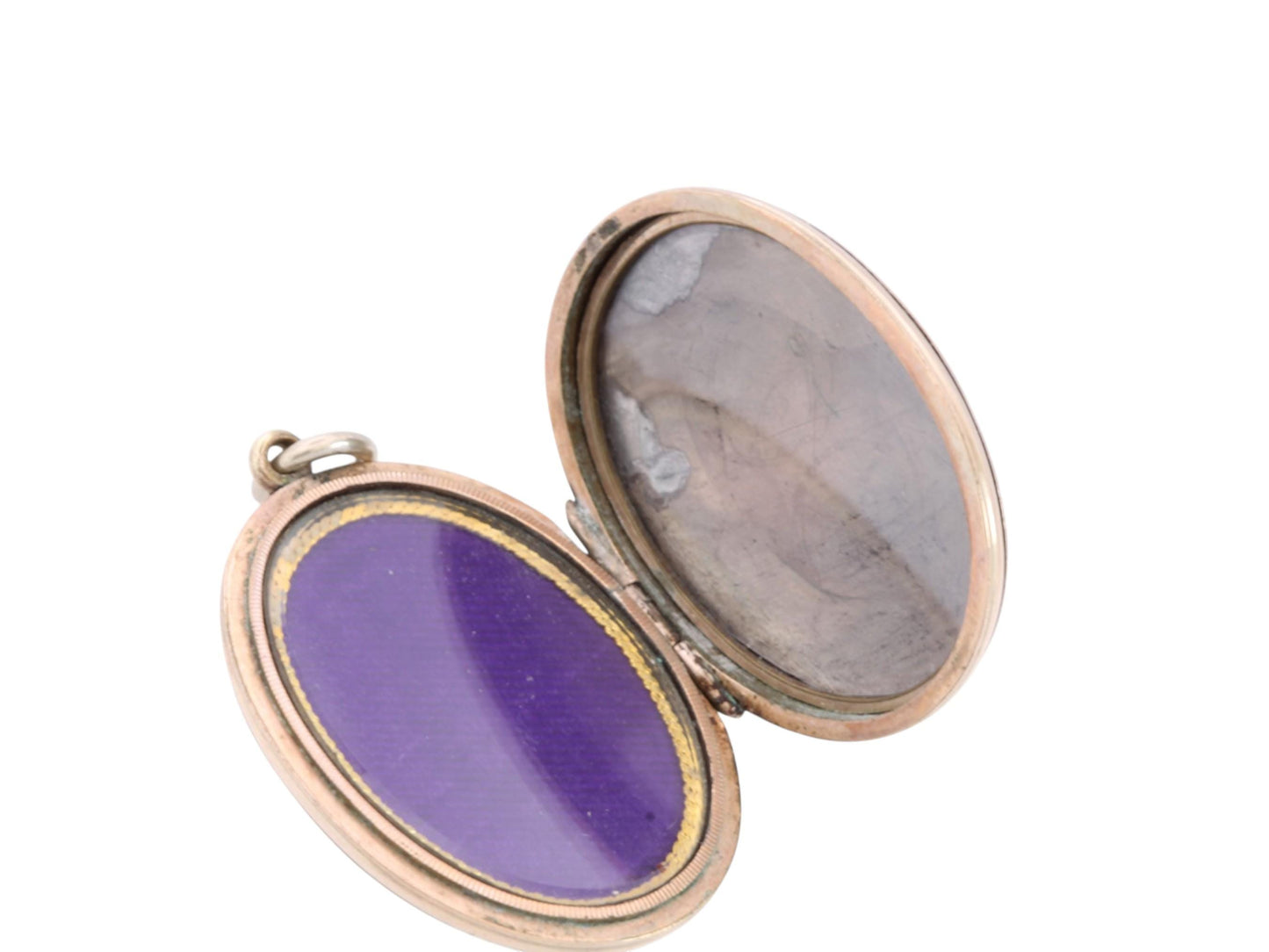 Antique Victorian 9ct Gold Locket | Black Enamel | Seed Pearl Forget-Me-Not