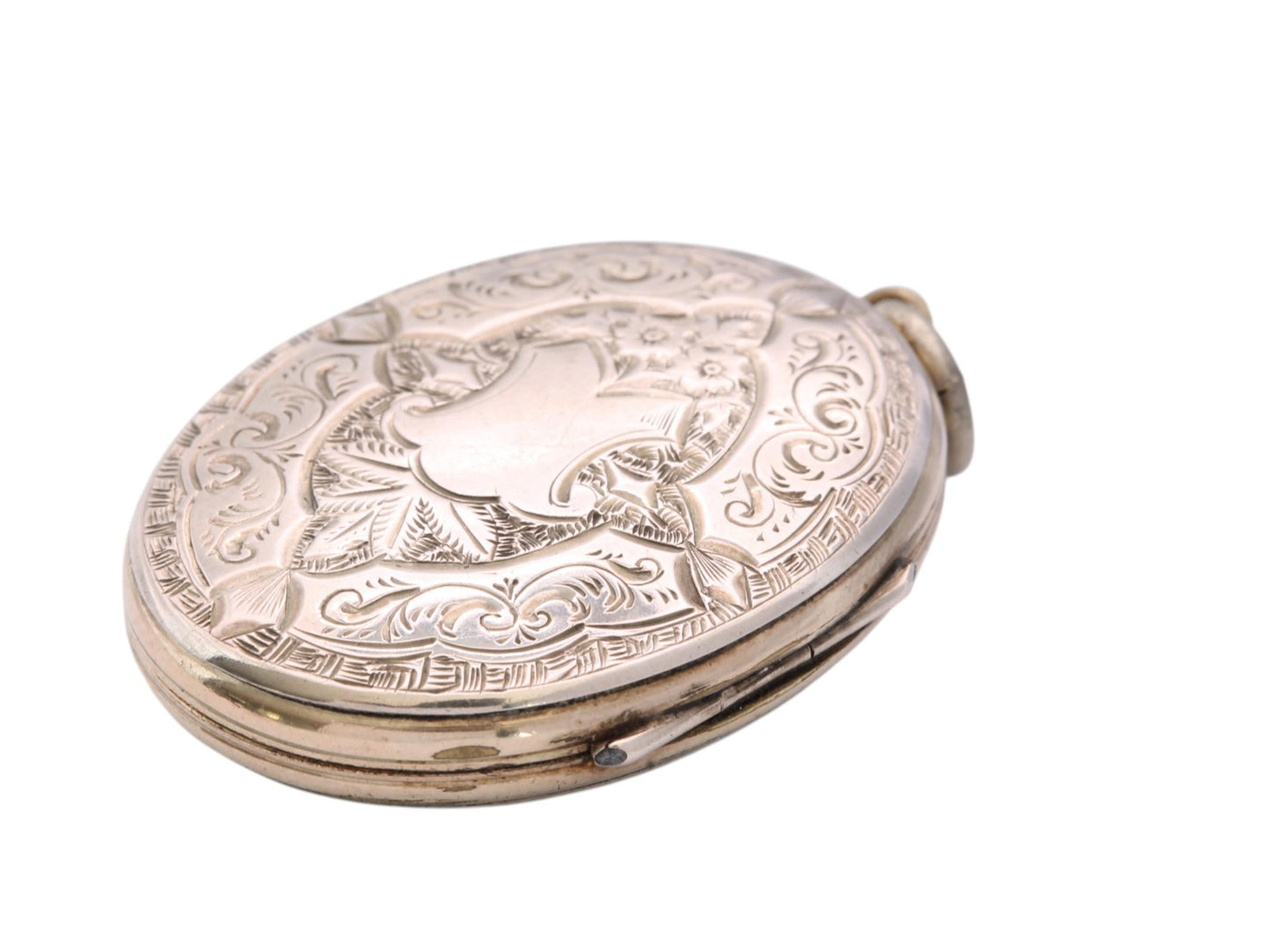 Antique Victorian 9ct Gold Locket | Black Enamel | Seed Pearl Forget-Me-Not