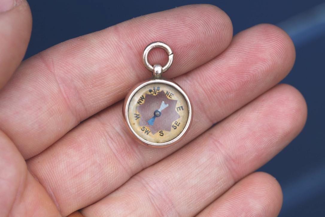 Antique 9ct Rose Gold Compass Pendant | Edwardian