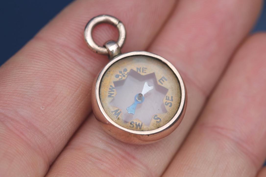 Antique 9ct Rose Gold Compass Pendant | Edwardian