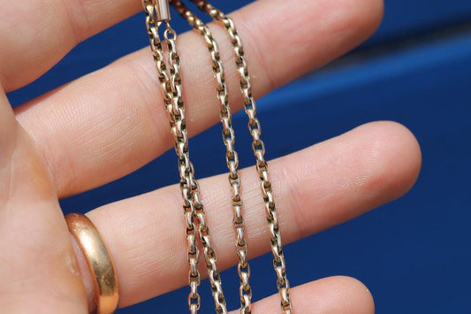 Antique 9ct Gold Cable Link Necklace | Edwardian