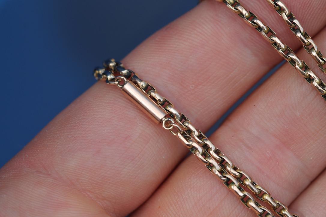 Antique 9ct Gold Cable Link Necklace | Edwardian