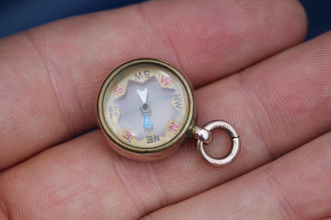 Antique 9ct Rose Gold Compass Pendant | Edwardian