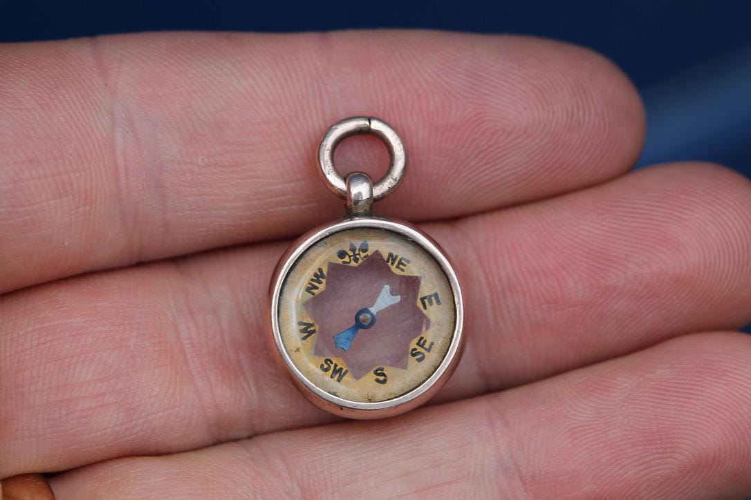 Antique 9ct Rose Gold Compass Pendant | Edwardian