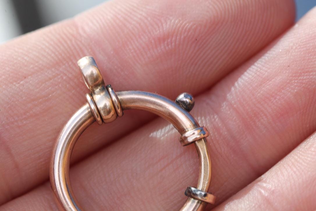 Antique-9ct-Rolled-Gold-Large-Bolt-Clasp-|-Working-Spring-|-Victorian