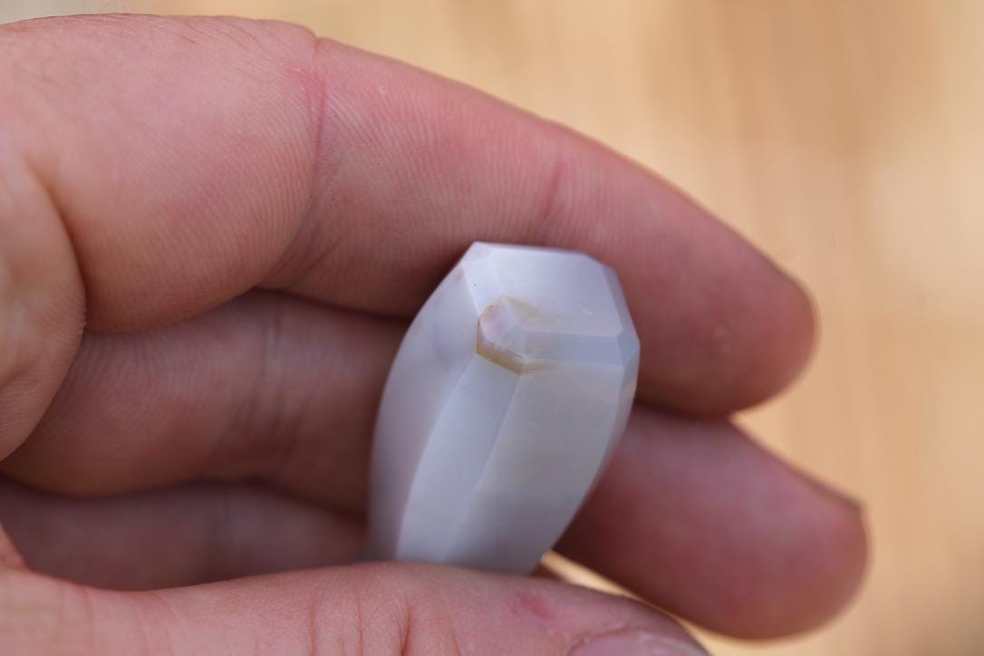 Antique Victorian Desk Seal | White Chalcedony | Blank Base