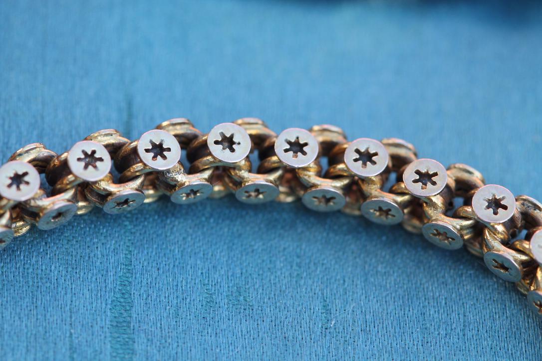 Antique 9ct Gold Star Link Bracelet | Heart Padlock | Safety Chain | Victorian
