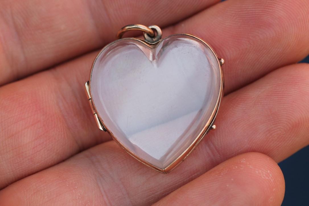 Antique-9ct-Gold-Heart-Shaker-Locket-|-Glass-Locket-|-Victorian