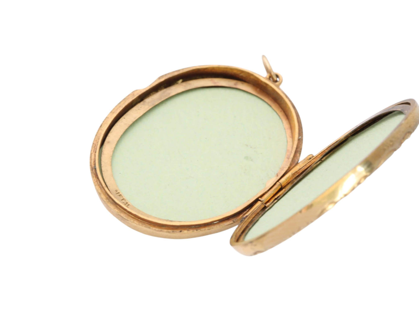 Antique 9ct Gold Locket | Victorian Oval Photo Locket | Engraved Floral Pendant