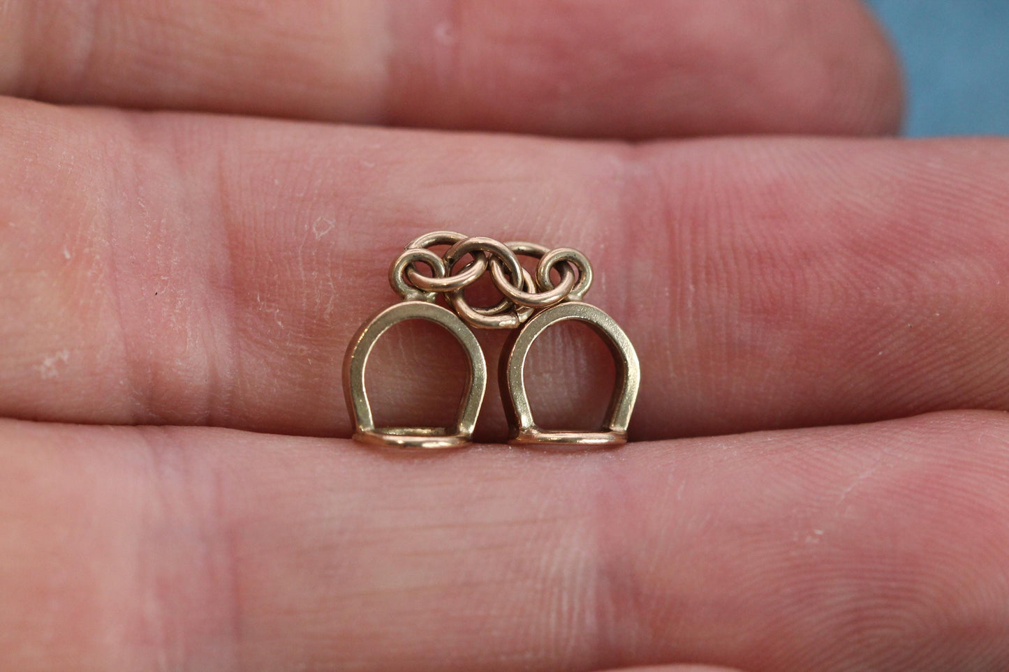 Vintage 9ct Gold Horseshoe Charm | Lucky Horseshoe Pendant | Gold Good Luck Charm | 1983