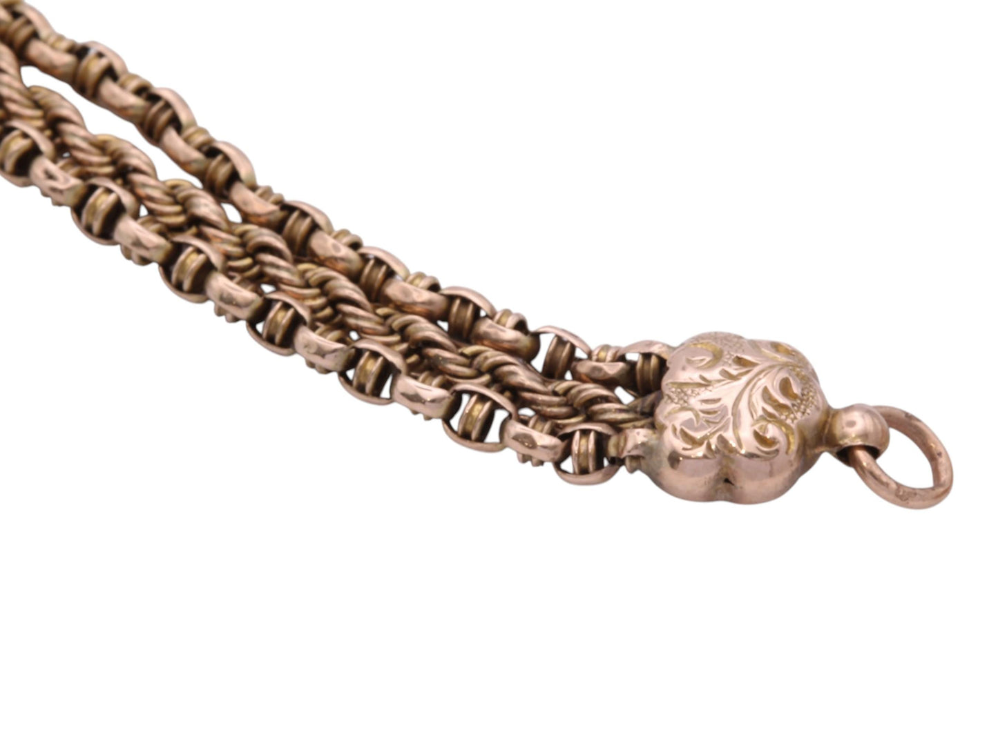 Antique 9ct Rose Gold Albertina Bracelet | Multi-Link Bracelet | Enamel Panel Albertina | 9"