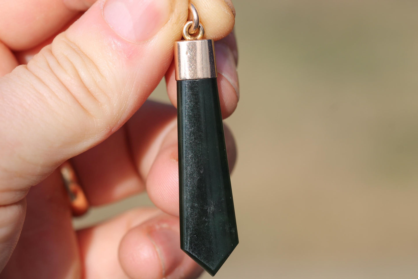 Antique 9ct Gold & New Zealand Nephrite Pendant | Edwardian