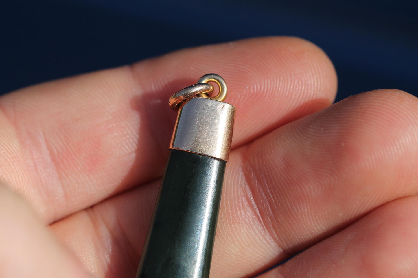 Antique 9ct Gold & New Zealand Nephrite Pendant | Edwardian