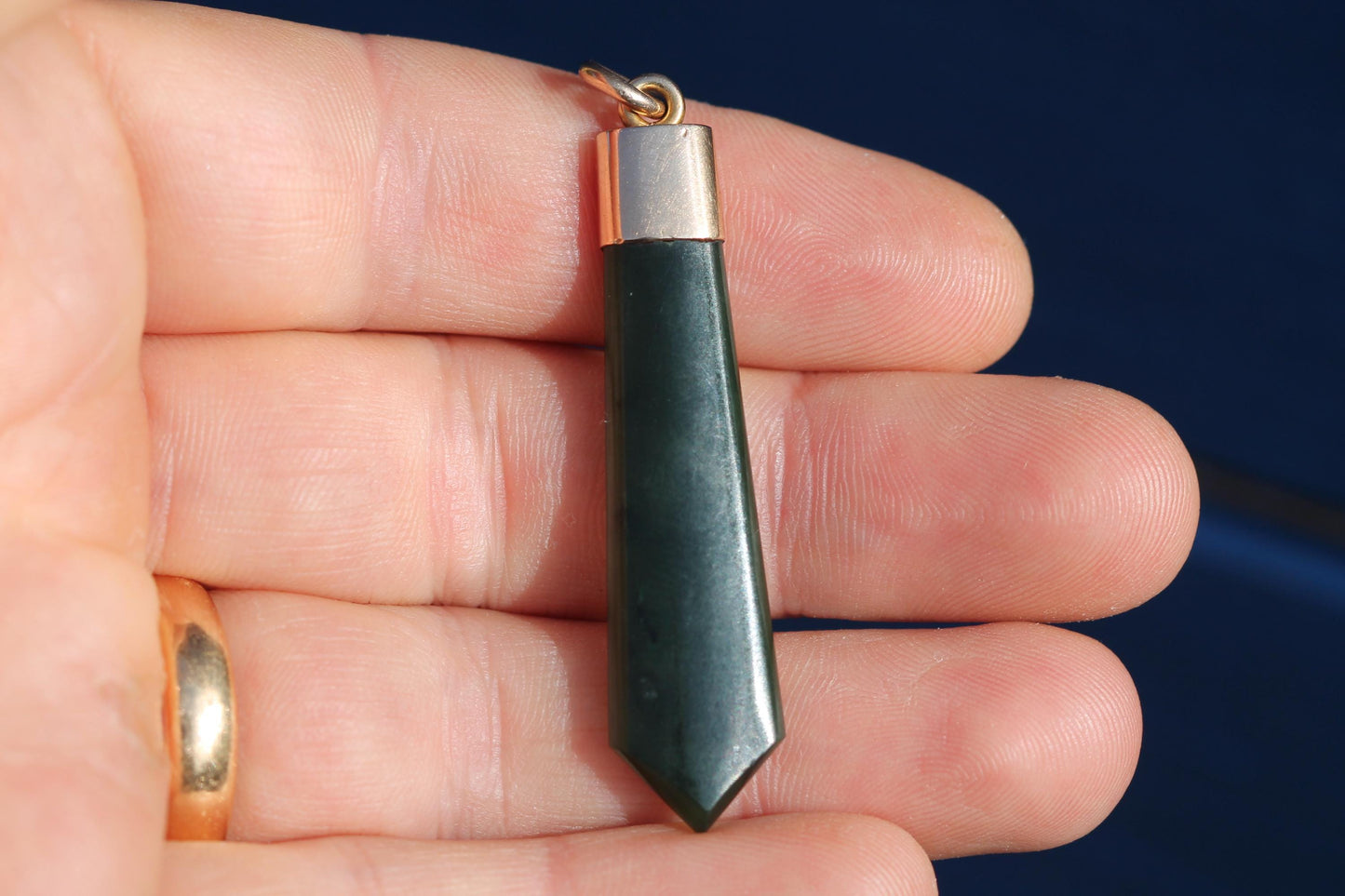 Antique 9ct Gold & New Zealand Nephrite Pendant | Edwardian
