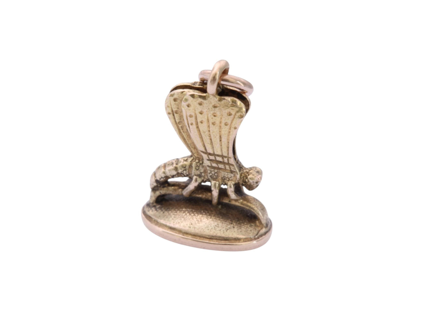 Antique Victorian 15ct Gold Pendant Citrine Intaglio | Moth & "DELUSION"