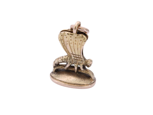 Antique Victorian 15ct Gold Pendant Citrine Intaglio | Moth & "DELUSION"