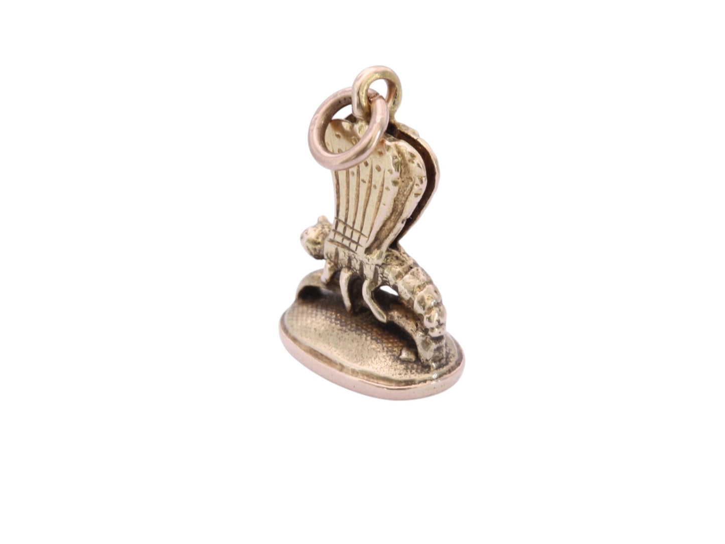Antique Victorian 15ct Gold Pendant Citrine Intaglio | Moth & "DELUSION"