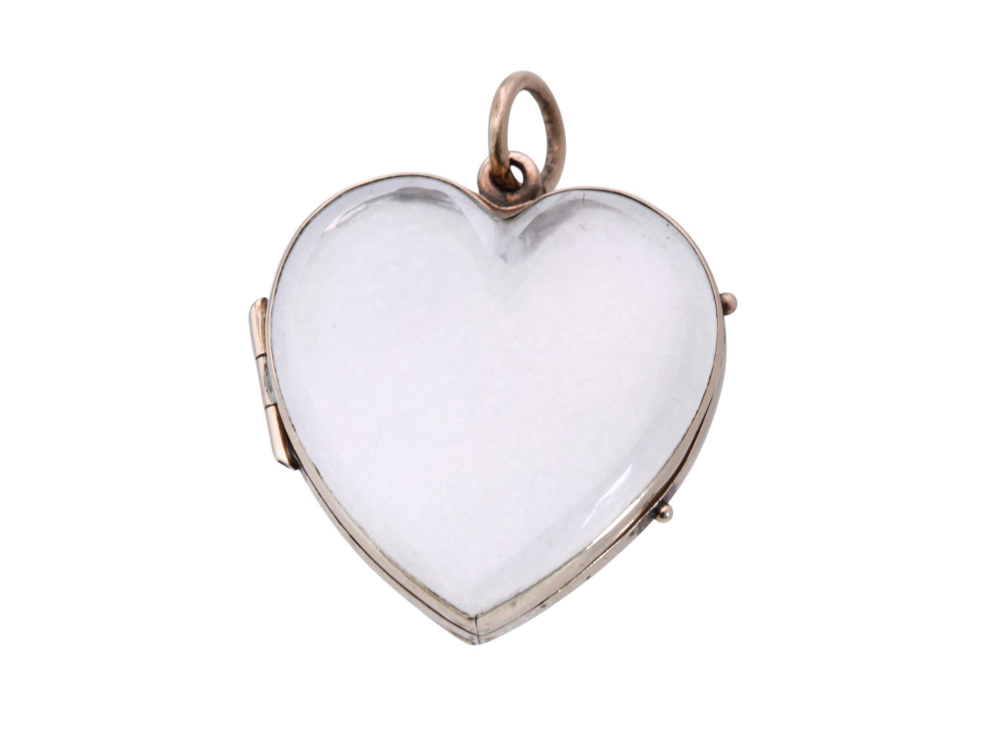 Antique 9ct Gold Heart Shaker Locket | Glass Locket | Victorian