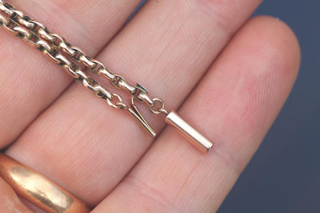 Antique 9ct Gold Cable Link Necklace | Edwardian