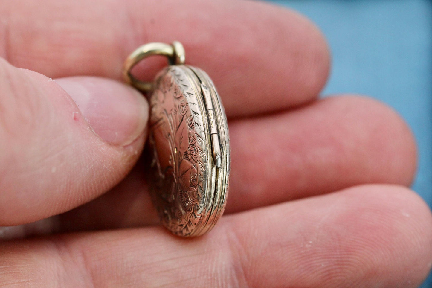 Antique 9ct Gold Floral Locket | Gold Keepsake Pendant | Victorian