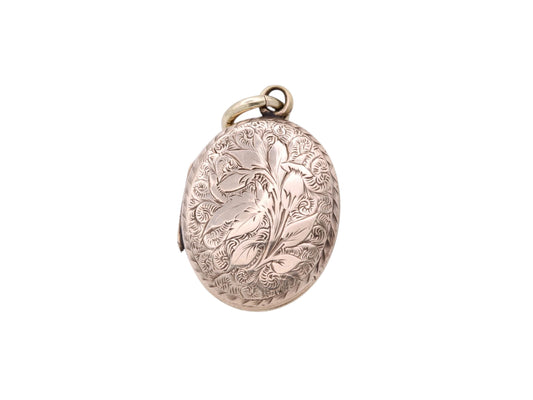 Antique 9ct Gold Floral Locket | Gold Keepsake Pendant | Victorian