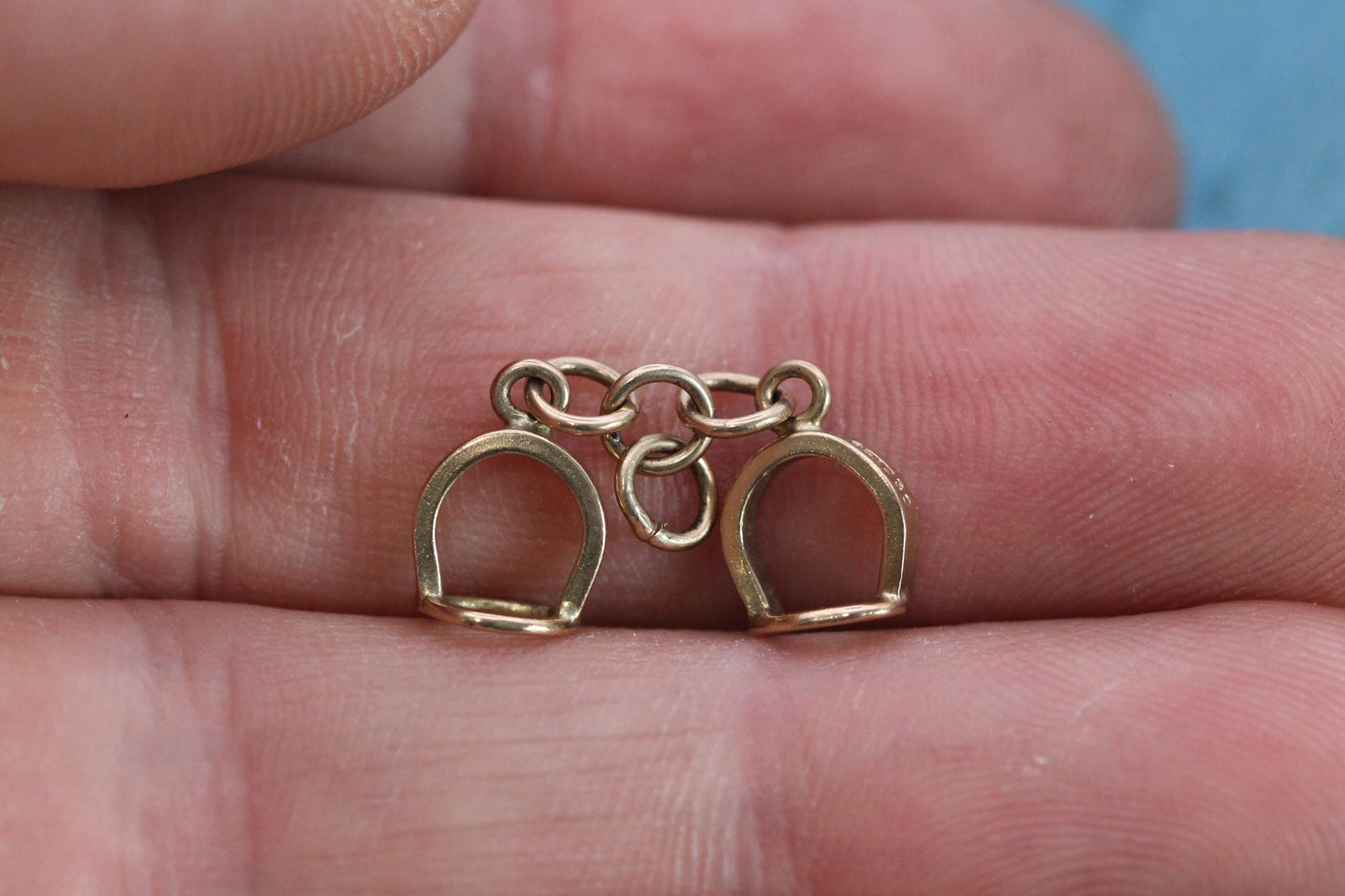 Vintage 9ct Gold Horseshoe Charm | Lucky Horseshoe Pendant | Gold Good Luck Charm | 1983