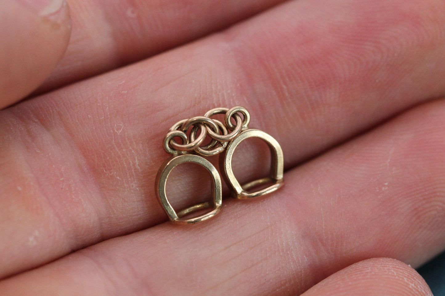 Vintage 9ct Gold Horseshoe Charm | Lucky Horseshoe Pendant | Gold Good Luck Charm | 1983