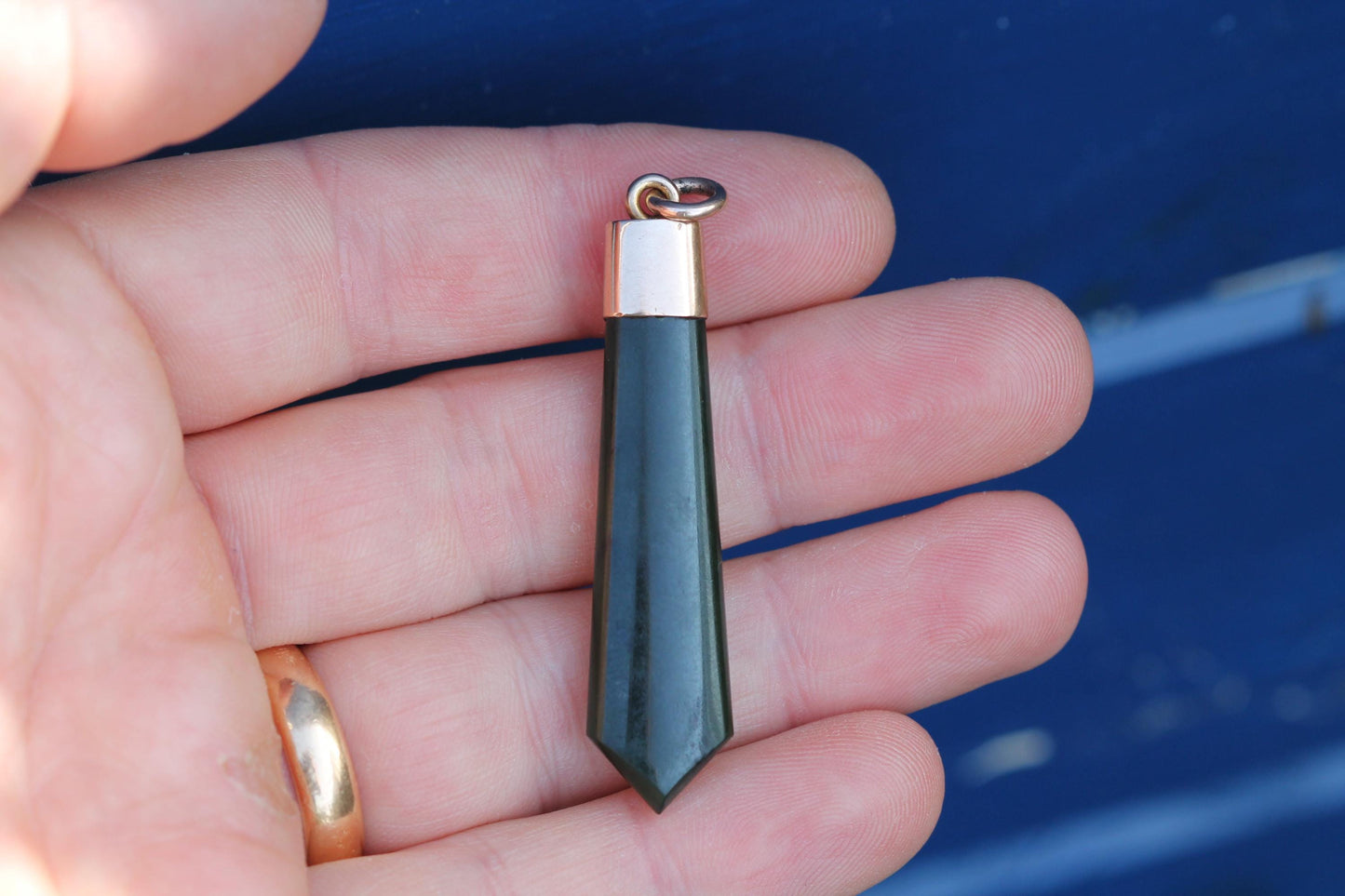 Antique 9ct Gold & New Zealand Nephrite Pendant | Edwardian