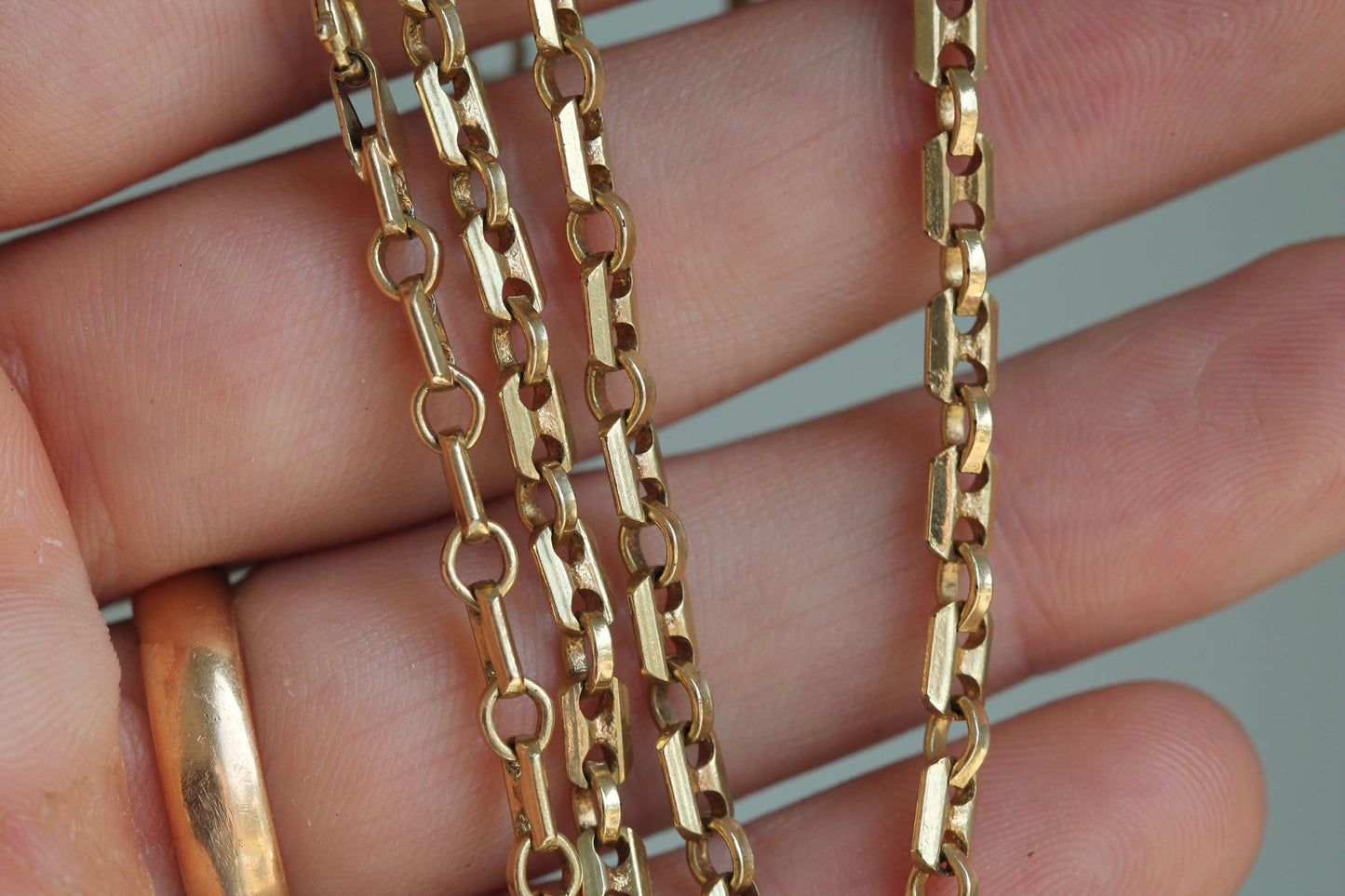 Vintage French 14ct Gold Plated Mariner Link Necklace | Anchor Link Necklace | c.1970