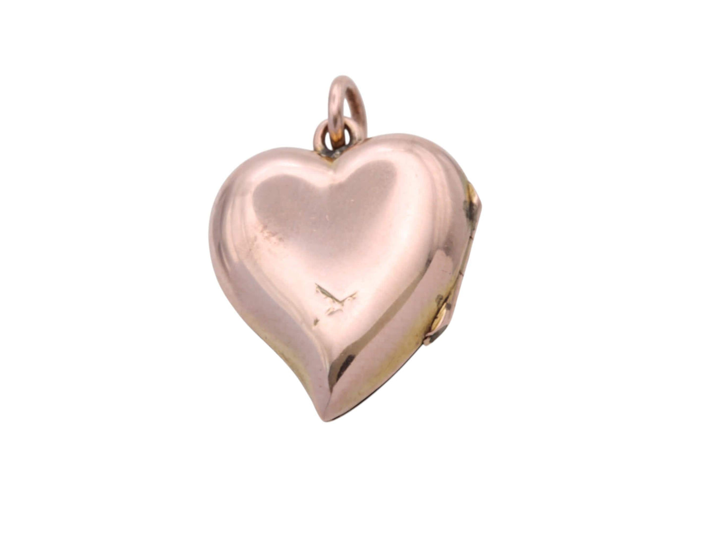 Antique Edwardian 9ct Gold Heart Locket | Engraved Heart Pendant | c.1910