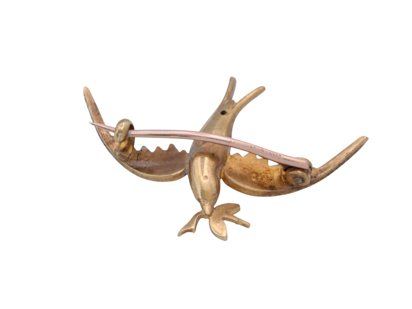 Antique Edwardian Swallow Brooch | 15ct Gold & Seed Pearl | Bird Jewellery | c.1905