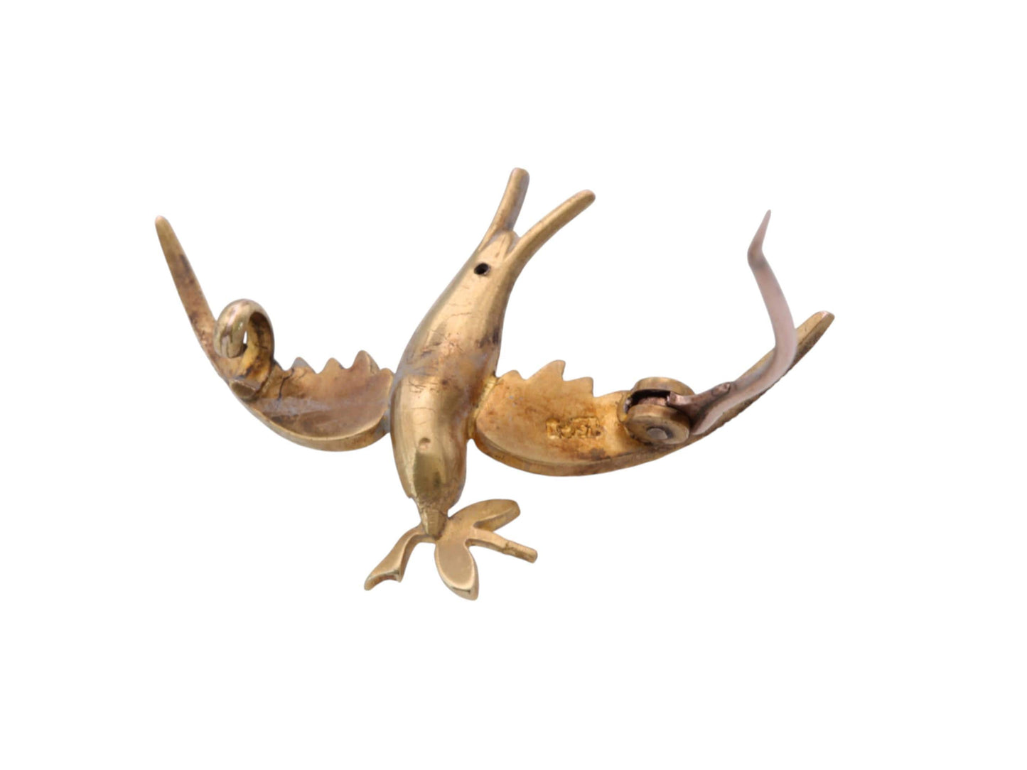 Antique Edwardian Swallow Brooch | 15ct Gold & Seed Pearl | Bird Jewellery | c.1905