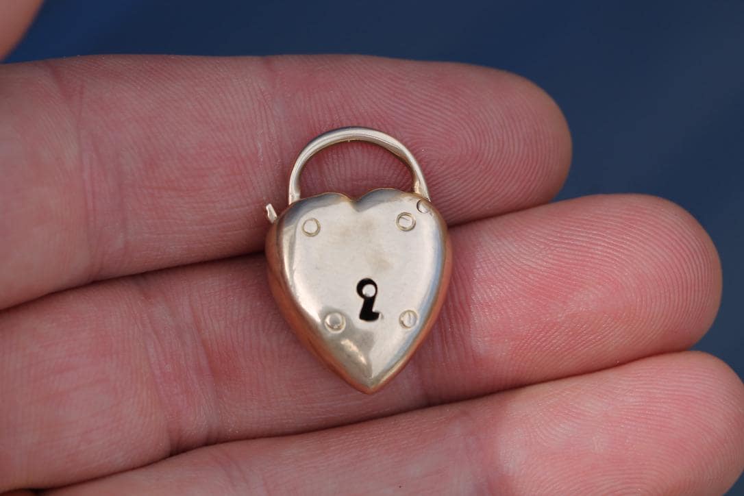 Antique Victorian 15ct Gold Heart Padlock Clasp | c.1890